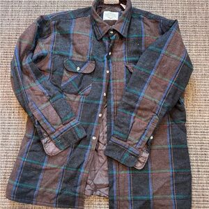 Northwest Territory Men's Wool Blend Plaid Shirt Jacket - Brown and Blue